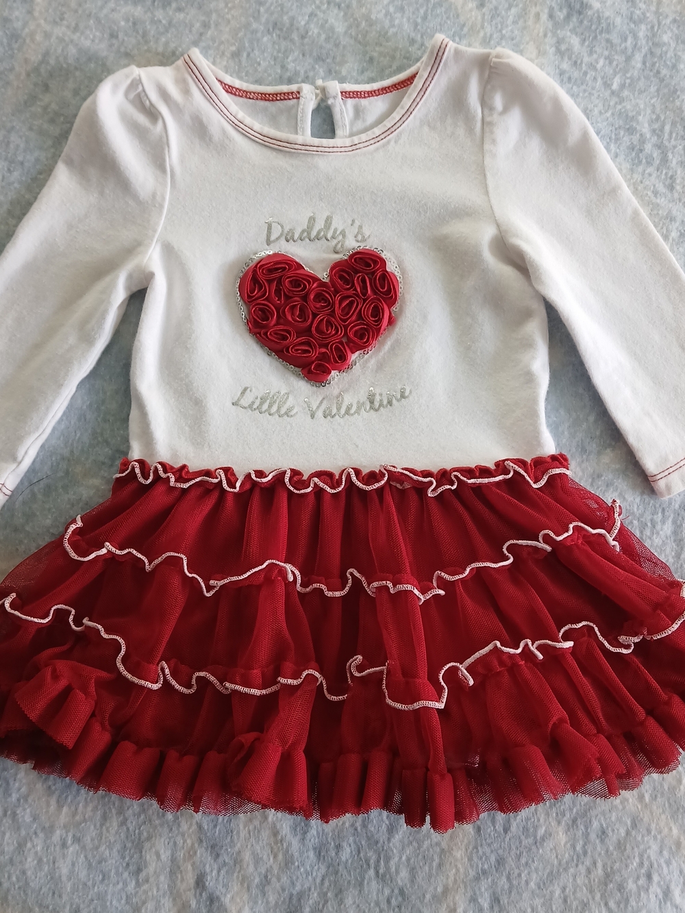 Koala Kids Baby Tee Tutu Dress "Daddys Little Valentines" SZ 9 Months
